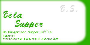 bela supper business card